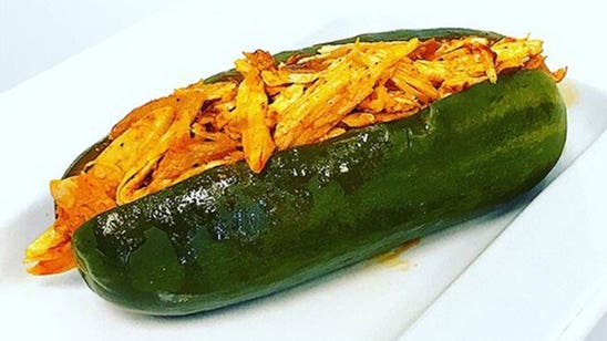 Behold, the Fresno Grizzlies have unveiled the Chickle: chicken in a pickle