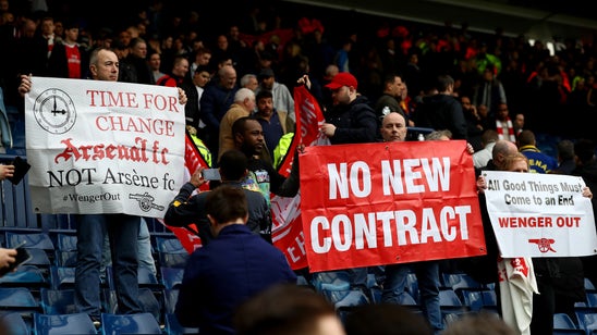 Arsenal fans make huge displays for Arsene Wenger's firing as Gunners fall to West Brom