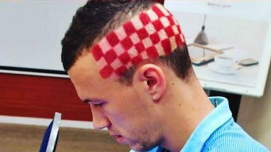 Check out Ivan Perisic's wild checkerboard haircut that looks like the Croatia kit