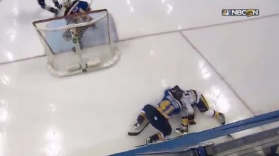 Watch: Kevin Fiala taken off the ice in stretcher after an collision into boards