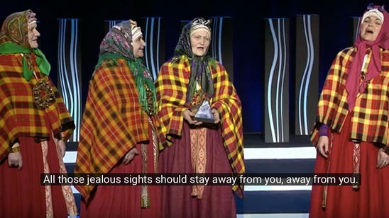 Watch Kristaps Porzingis's elderly family members sing a song they wrote about him