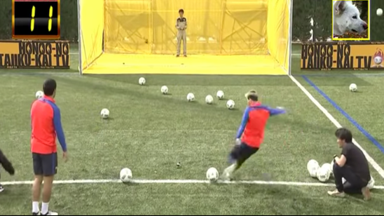 Lionel Messi and Luis Suarez tried to hit a drone in goal and it was very difficult