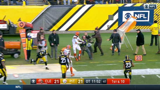 Robert Griffin III trucked a sound guy on sideline, and you could hear the whole thing