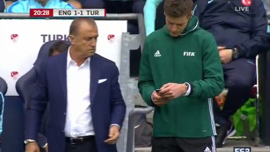 Turkey manager gave a ref his phone to show Harry Kane's goal was offside