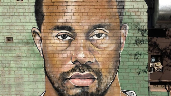 Tiger Woods mugshot mural spotted in Melbourne, Australia