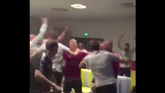 Watch the Wales players go nuts celebrating England's loss