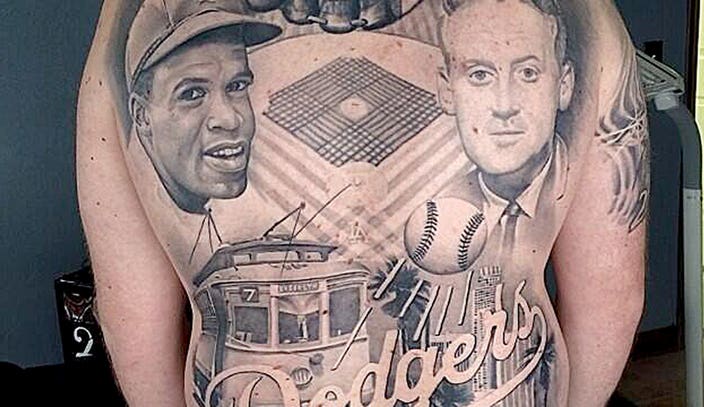 L.A. Dodgers fan has the greatest Dodgers tattoo ever