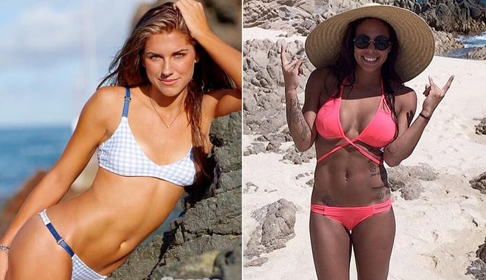 Leroux answers Morgan s bikini pics with dandies of her own FOX