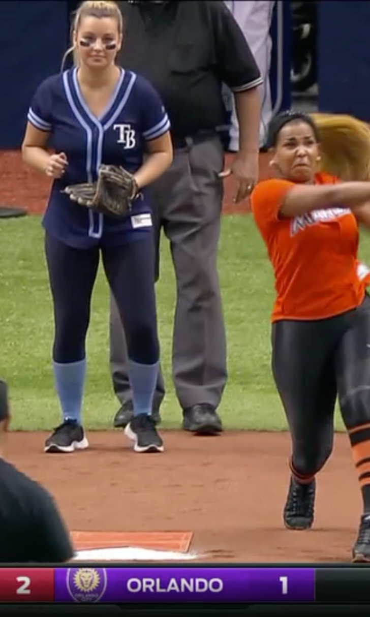 Marcell Ozuna's wife smashed a home run almost as impressive as her