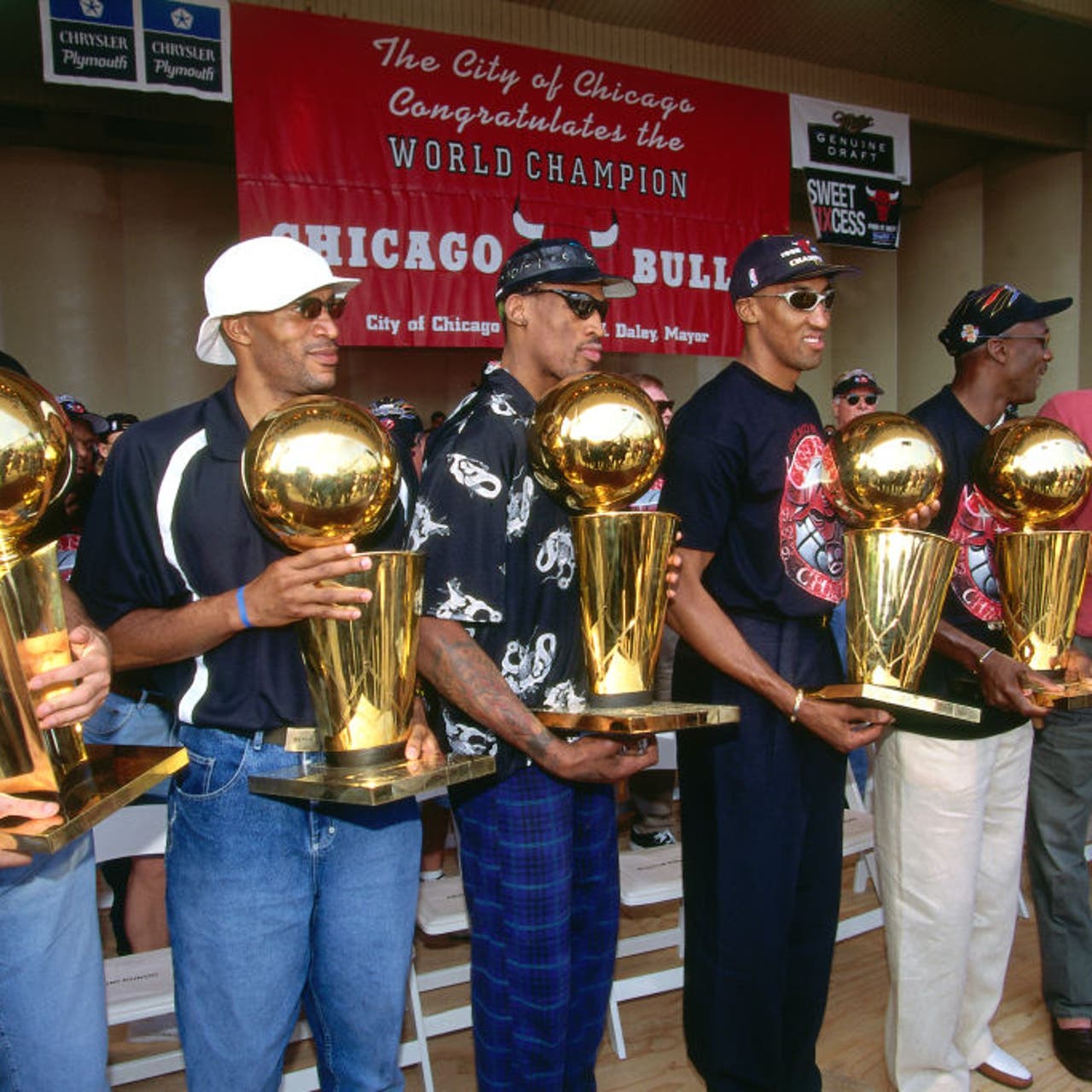 Chicago Bulls SGA NBA Championship Trophies Trophy Michael Jordan