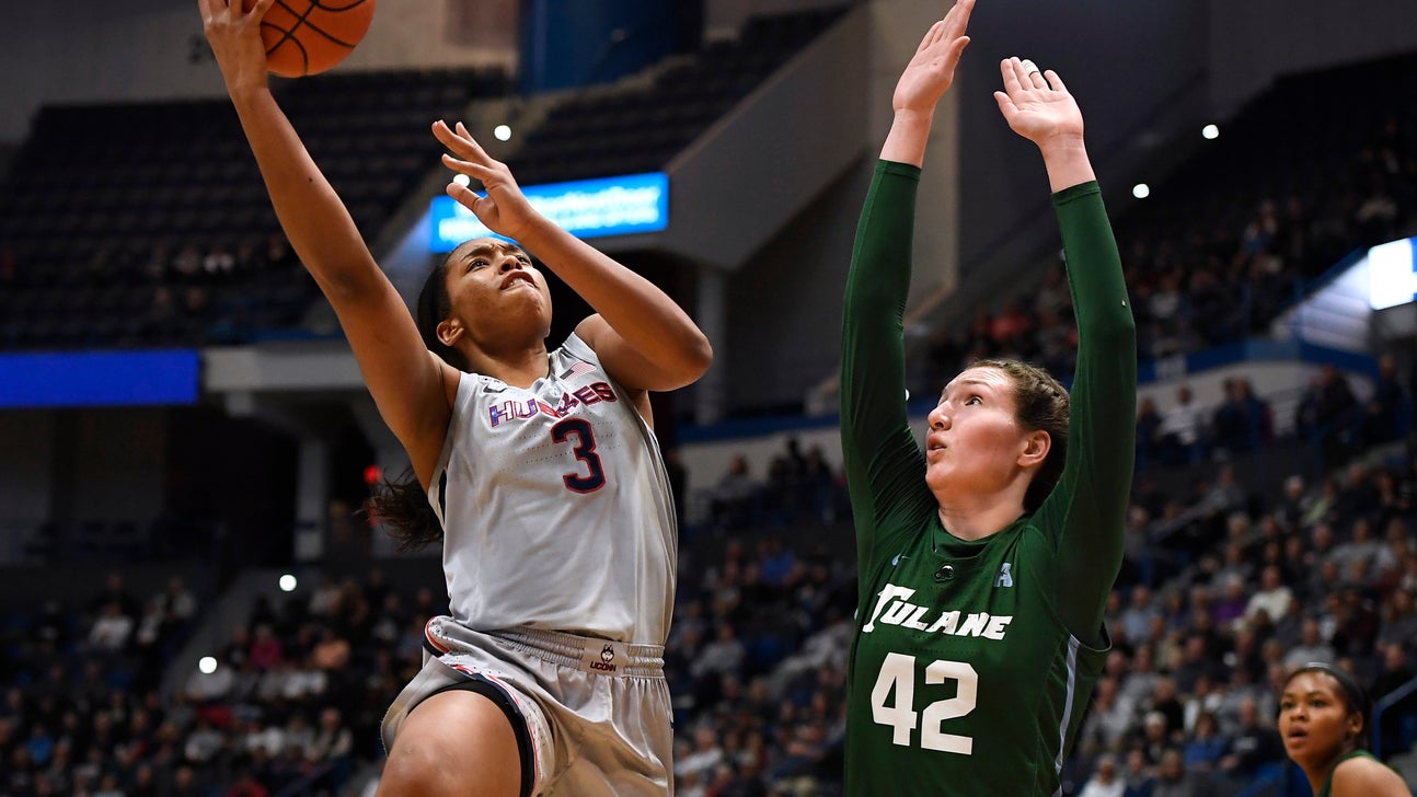UConn wins share of AAC title with 74-31 rout of Tulane