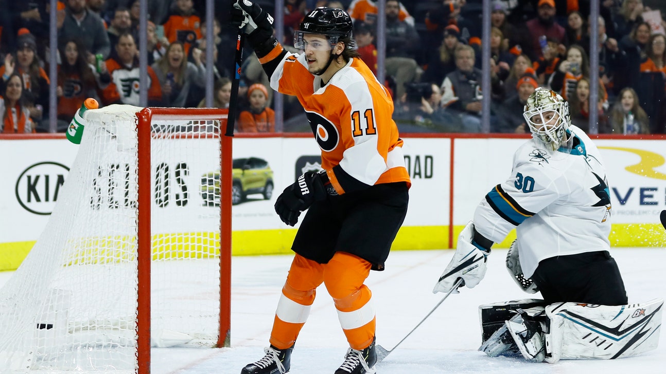 Hayes scores 2, Flyers top Sharks 4-2 for 4th straight win