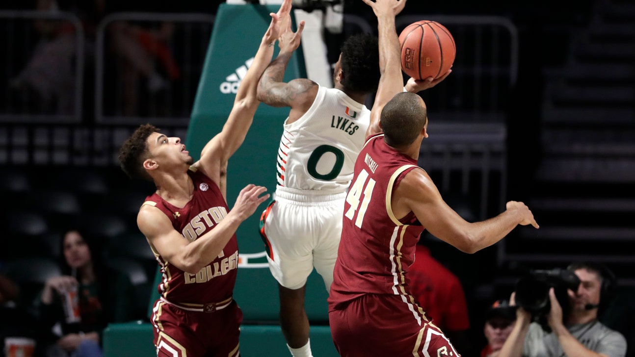 Wong scores 21 as Miami rolls past Boston College 85-58