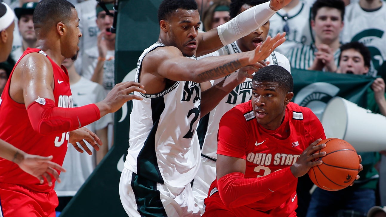 No. 16 Mich St tops No. 19 Ohio St 80-69, shares B10 title