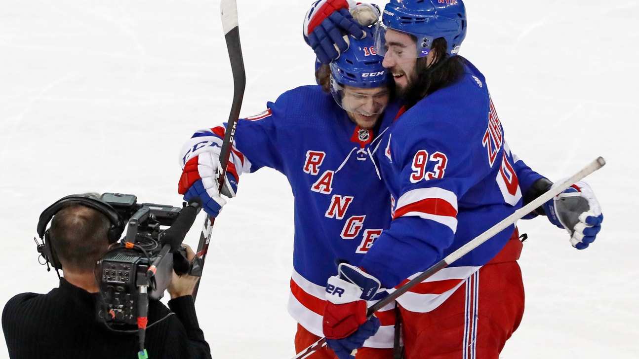Zibanejad scores 5 goals to lead Rangers past Caps in OT