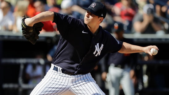 Yanks' Britton hit by line drive, has bruised right wrist