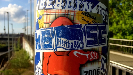 Berlin derby taken to the streets in battle of team stickers
