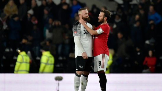Man United beats Rooney's Derby 3-0 to reach FA Cup quarters