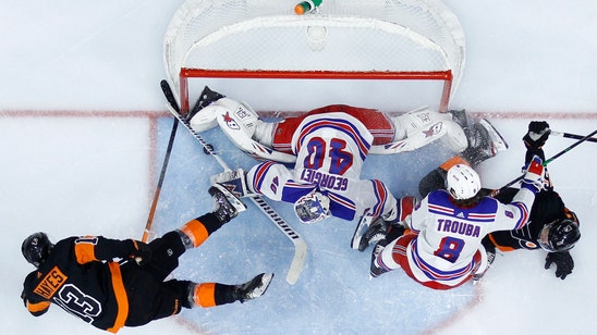Giroux scores 2, Flyers beat Rangers 5-2 for 5th straight