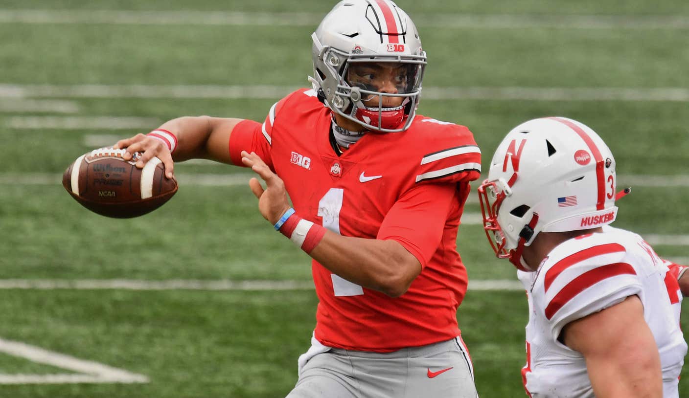 OSU's Justin Fields briefly leaves Michigan game with injury