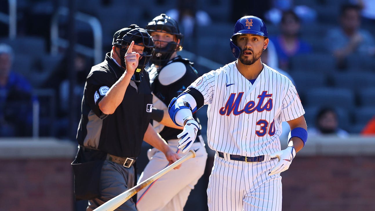 Strike three, you win! Mets beat Marlins on bizarre play