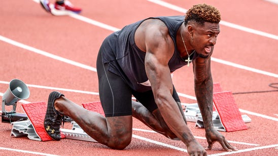 Seahawks' DK Metcalf runs 100 meters in 10.37 seconds vs. elite sprinters