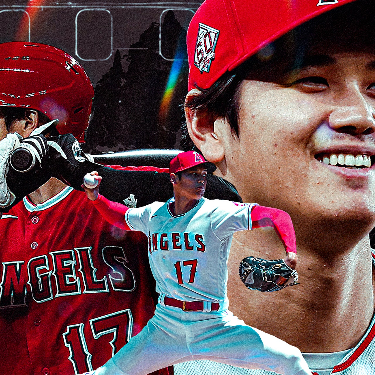 Los Angeles Angels' two-way star Shohei Ohtani giving Babe Ruth a