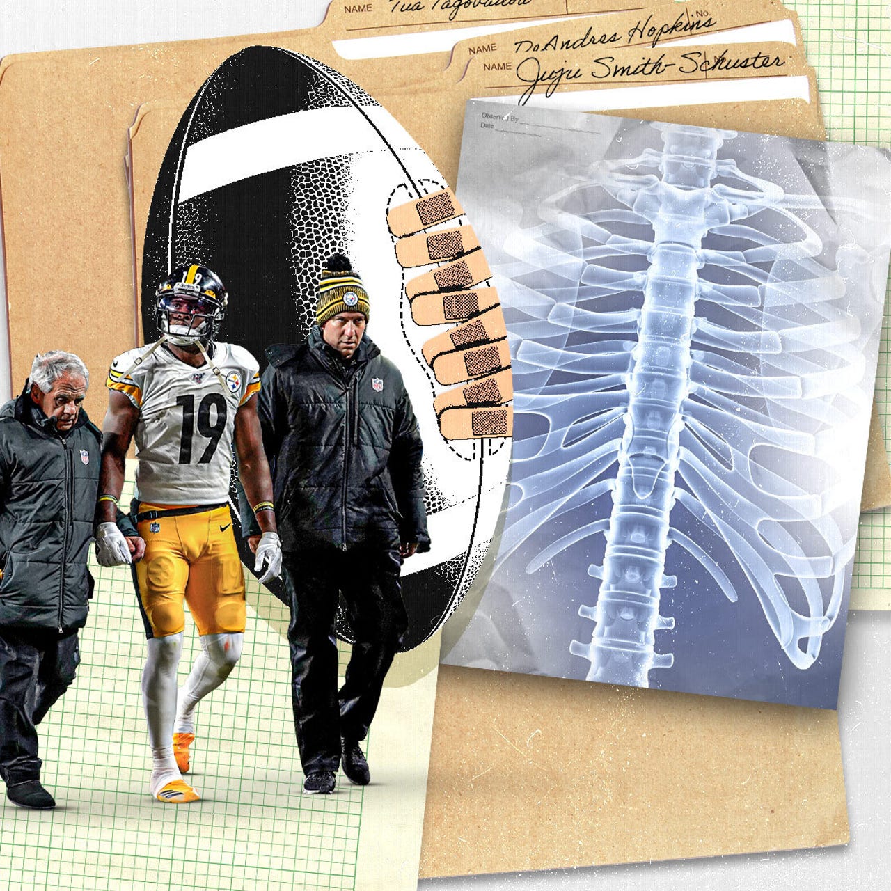 JuJu Smith-Schuster, Rob Gronkowski among skill players playing through rib  injuries | FOX Sports, image size:1280x1280