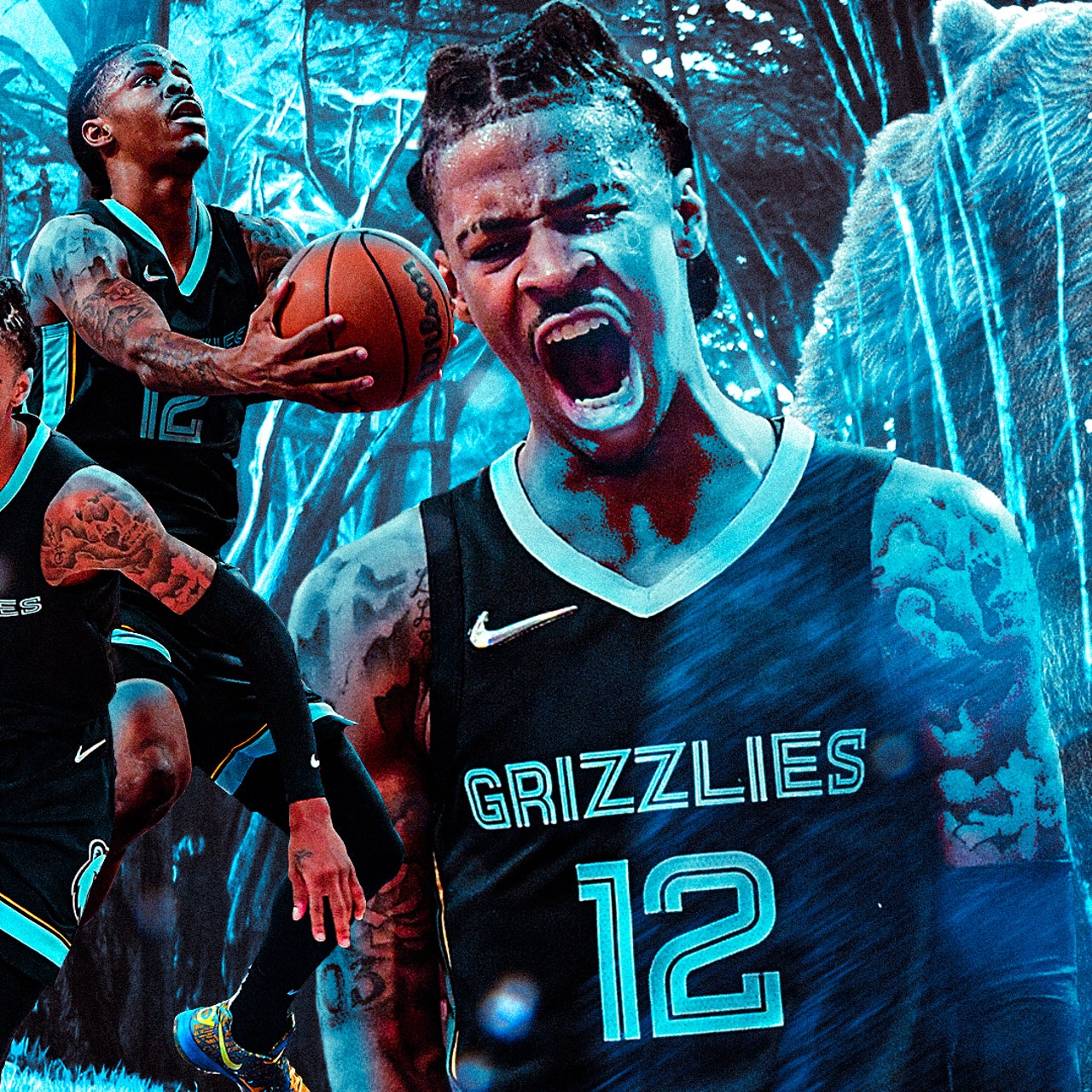 Memphis Grizzlies Ja Morant 12 2021 NBA New Arrival Teal jersey in