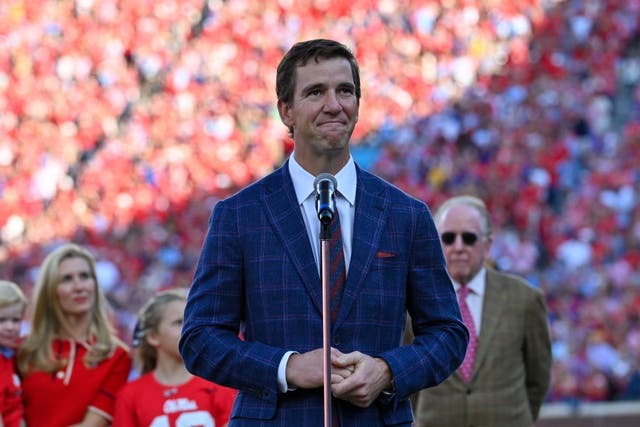 Ole Miss paints end zones in honor of Eli Manning ahead of jersey