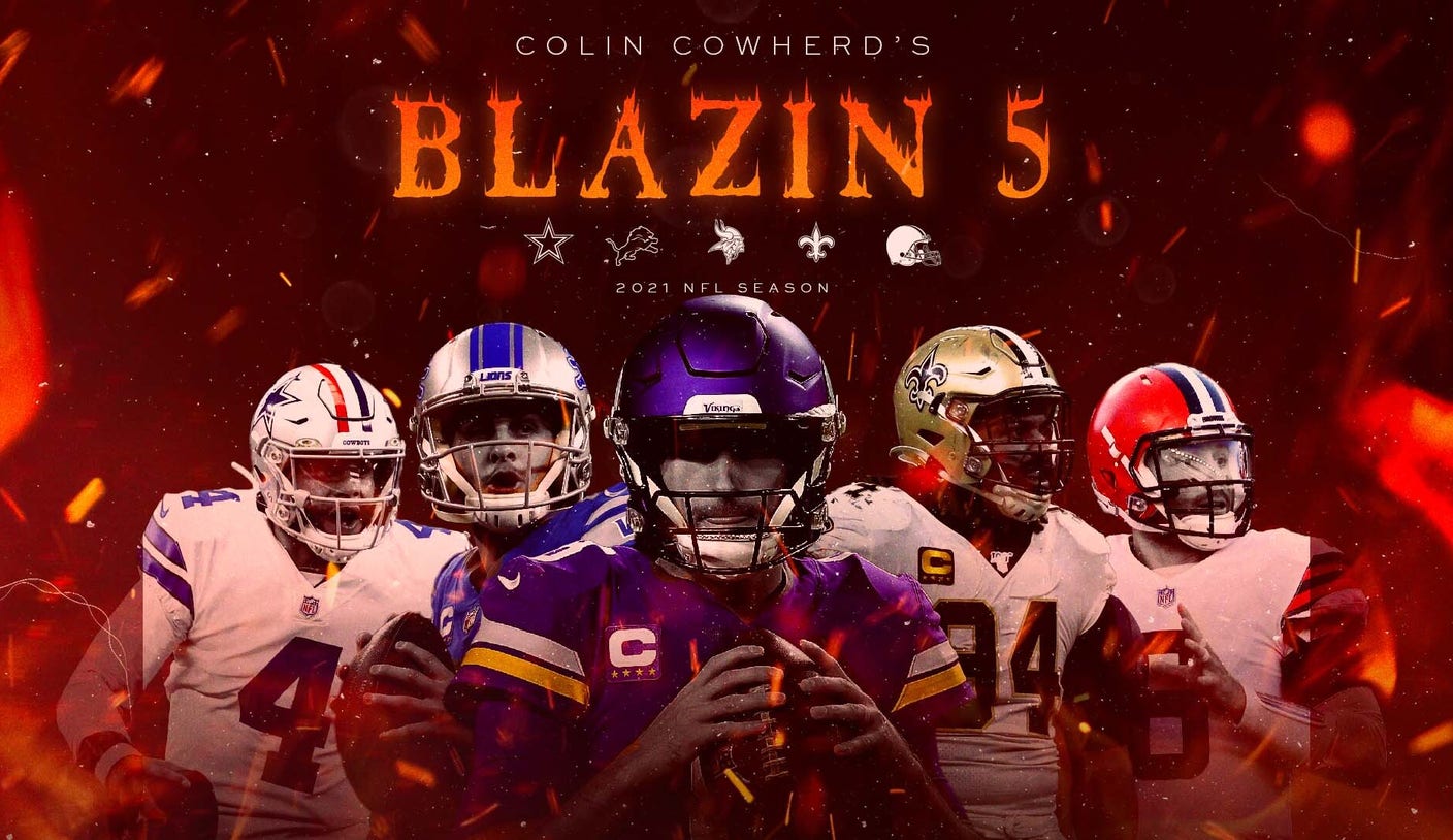 Colin Cowherd's Blazin' 5 NFL picks for Week 10, including Cowboys