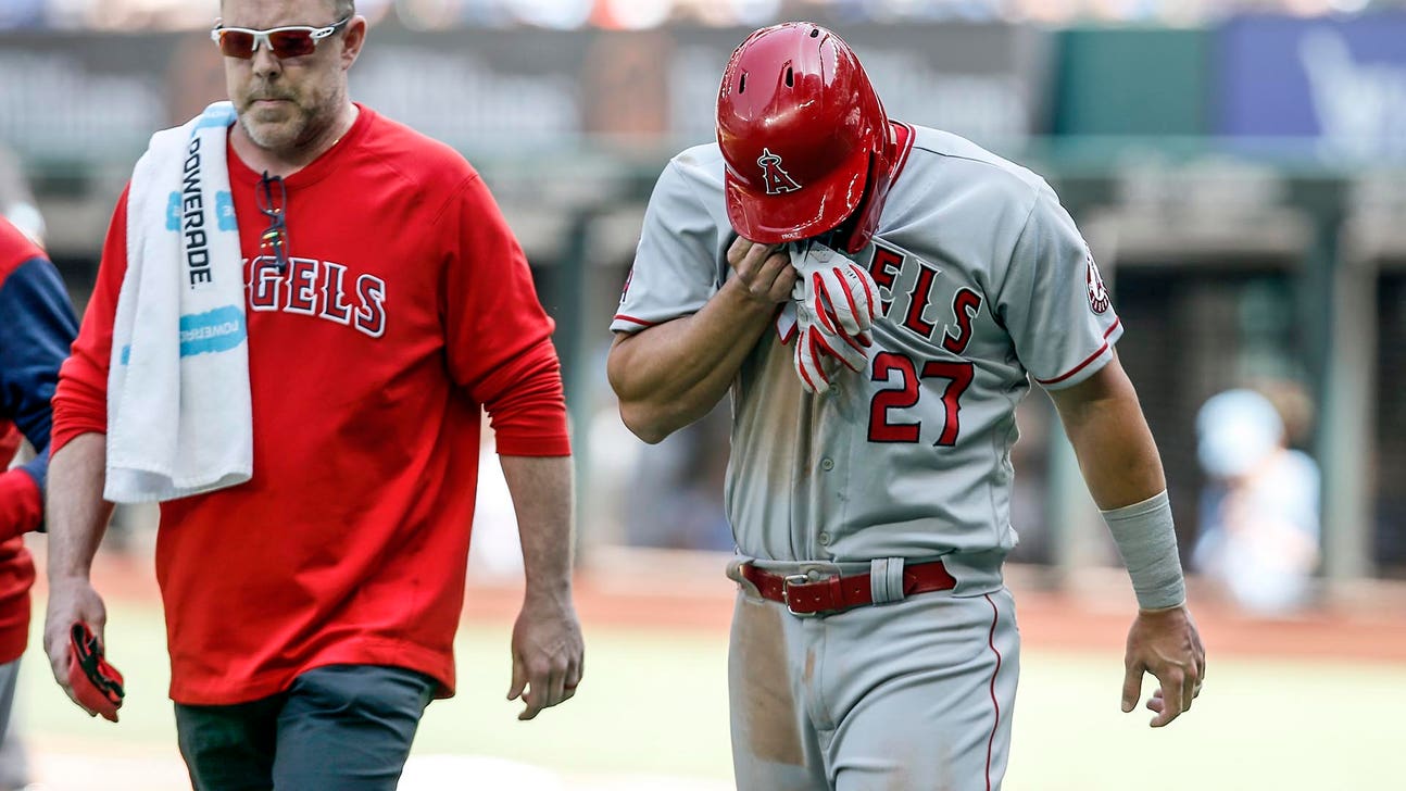 Mike Trout day to day after being hit in hand by pitch