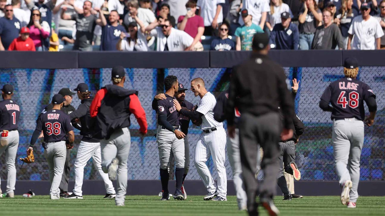 Yankees fans throw trash at Guardians players in chaotic finish FOX