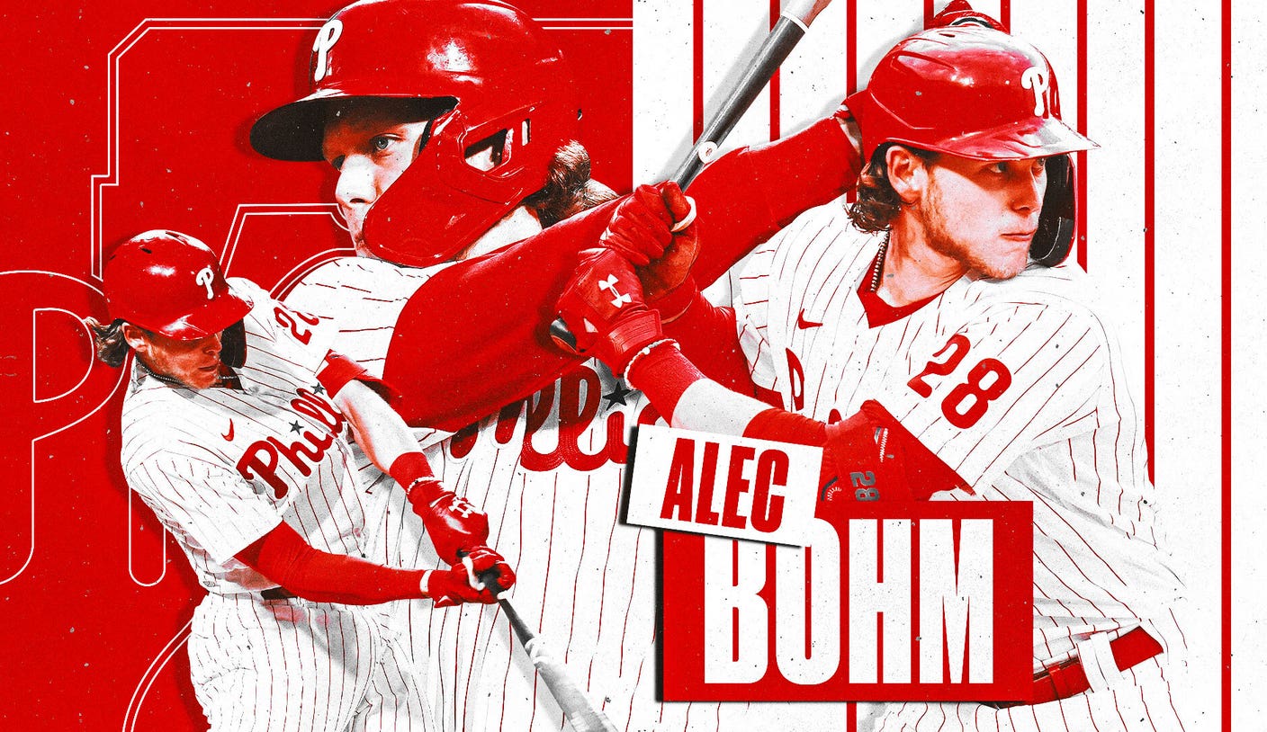 Alec Bohm of the Philadelphia Phillies bats during the Atlanta Braves