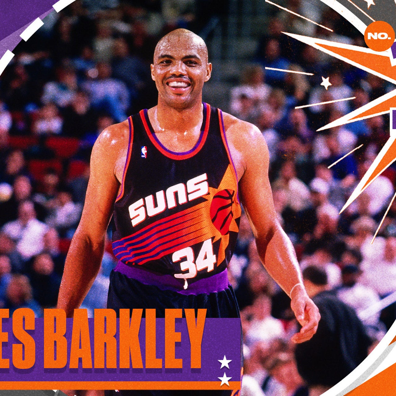 PHOENIX SUNS Jersey CHAMPION VINTAGE LARGE 44 Charles Barkley NBA  BASKETBALL