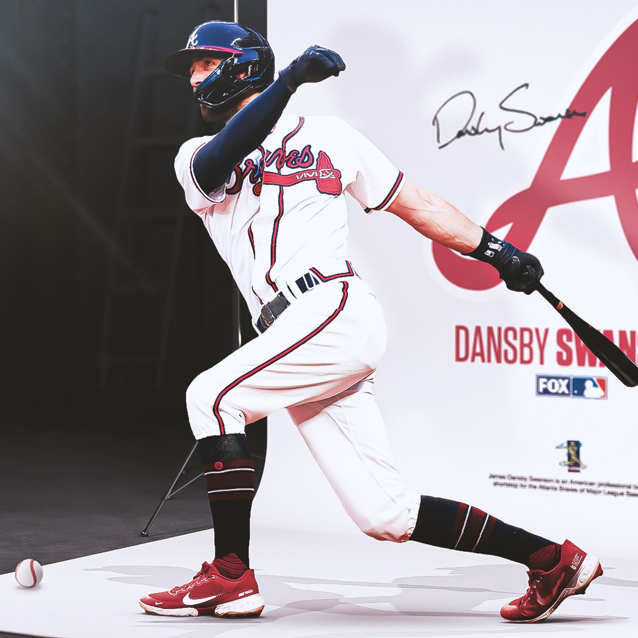 Dansby Swanson Atlanta Braves Jersey Number Kit, Authentic Home