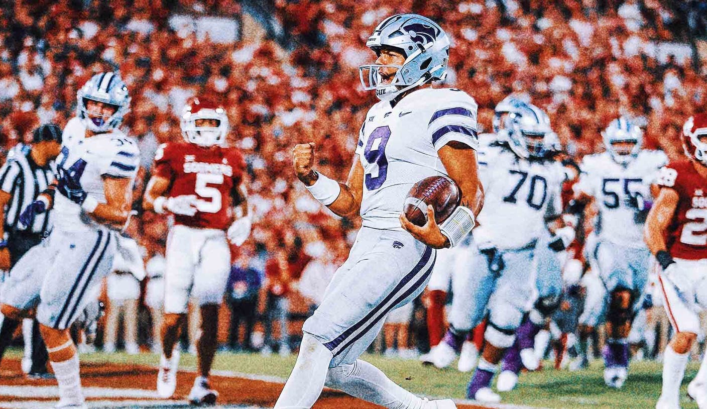 Adrian Martinez runs for 4 TDs, K-State stuns No. 6 Sooners 41-34