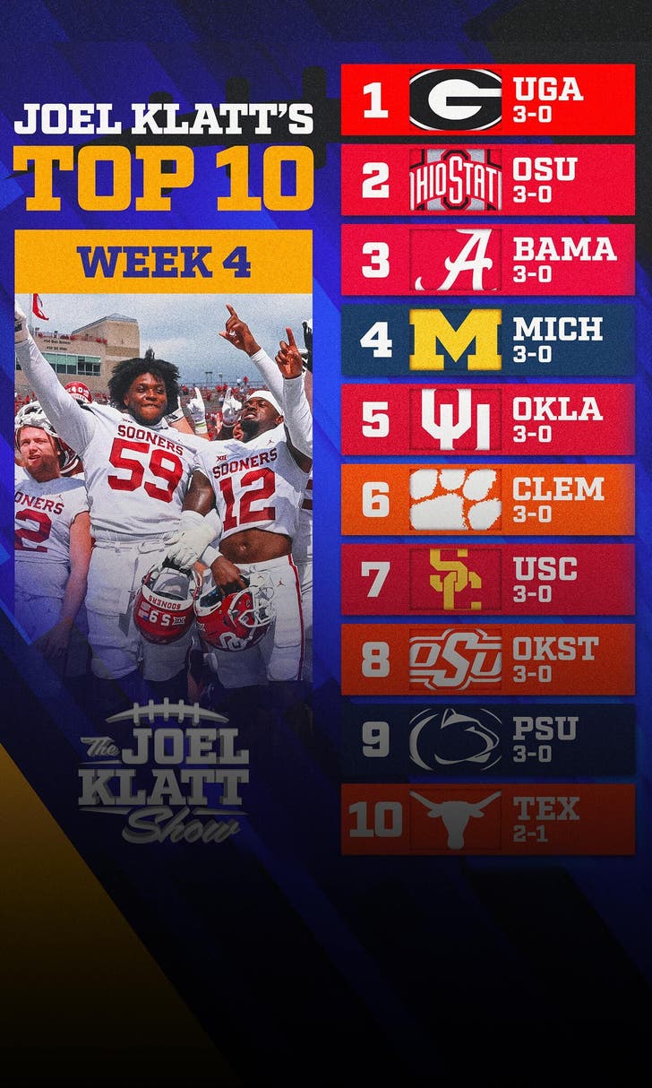 Oklahoma ascends, USC slips in Joel Klatt's top 10