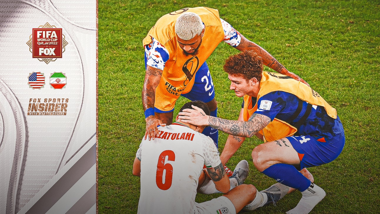 Team USA players share emotional embrace with Iran's Saeid Ezatolahi