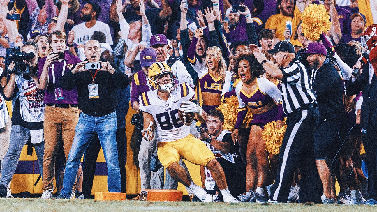 LSU TE Mason Taylor (literally) shakes Baton Rouge with catch vs. Alabama