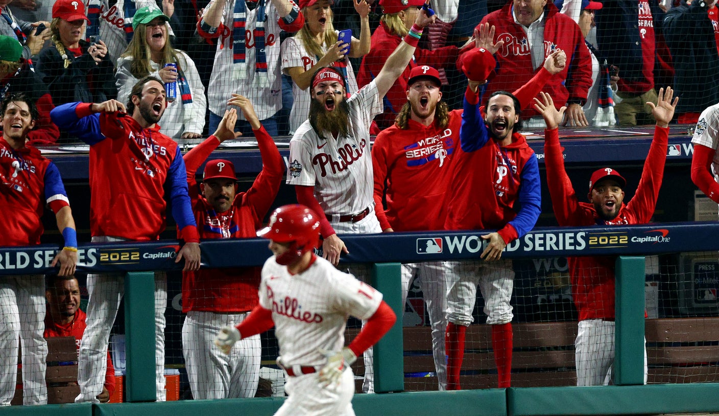Phillies mash Astros, take 2-1 World Series lead behind five home