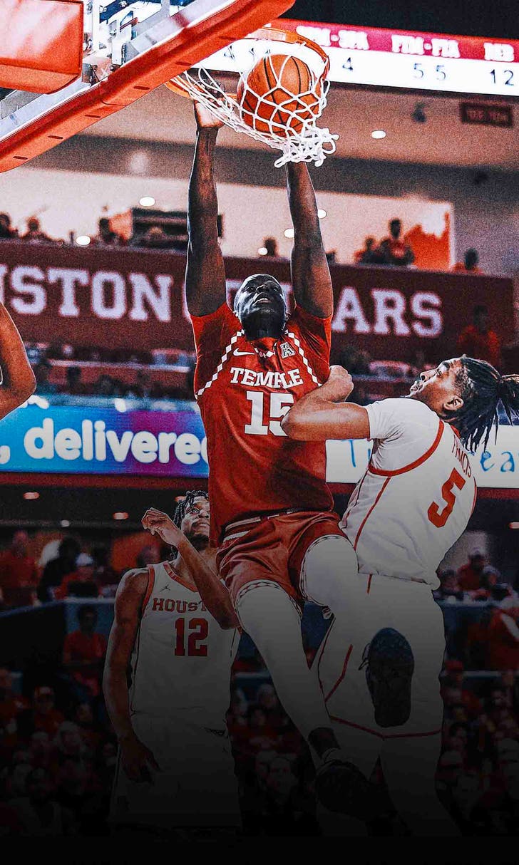 No. 1 Houston stunned by Temple day after No. 2 Kansas falls
