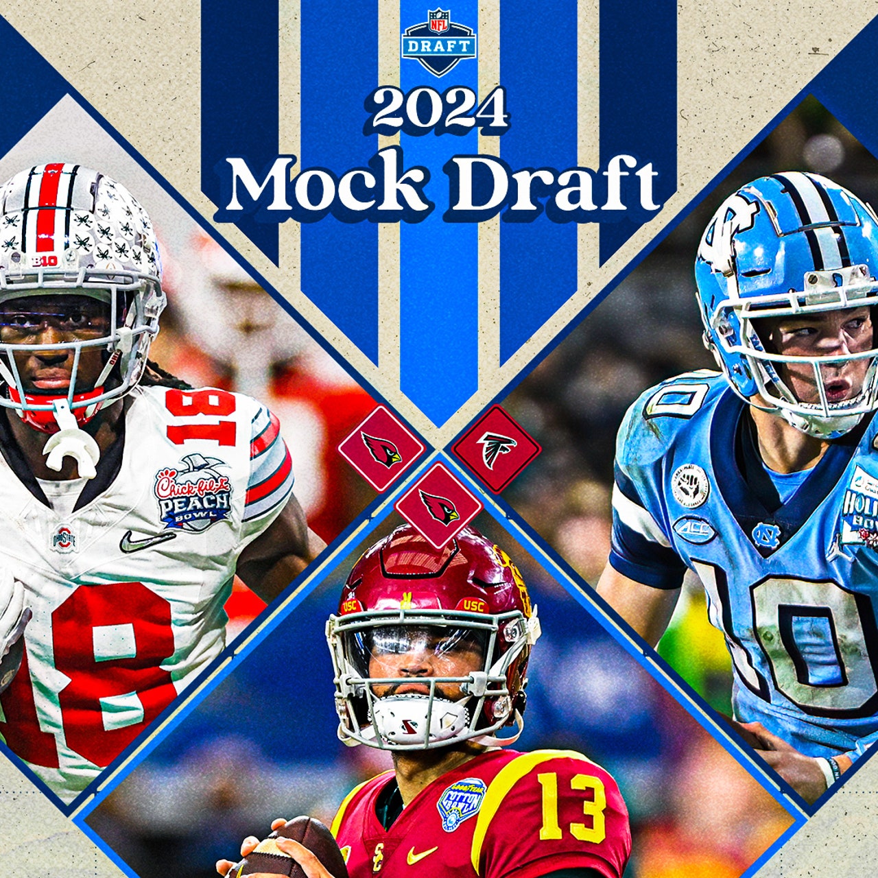 2-Round 2024 NFL Mock Draft: Caleb Williams to Titans, Drake Maye