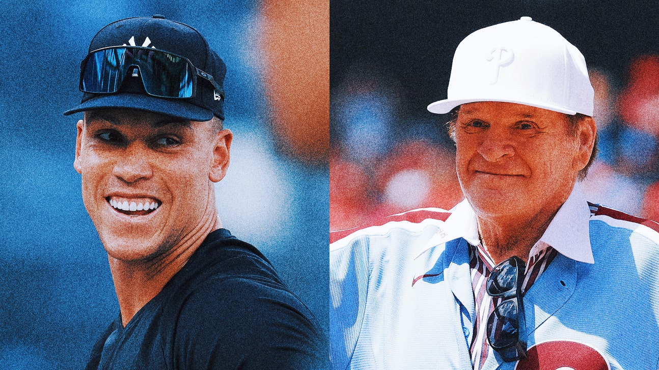 Aaron Judge, Pete Rose chat before Yankees-Reds matchup