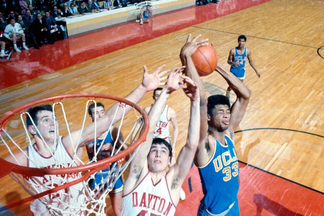 Lew Alcindor, who later changed his name to Kareem Abdul-Jabbar, won three NCAA titles at UCLA in one of most college basketball's most dominant careers. (Photo by Rich Clarkson/NCAA Photos via Getty Images)