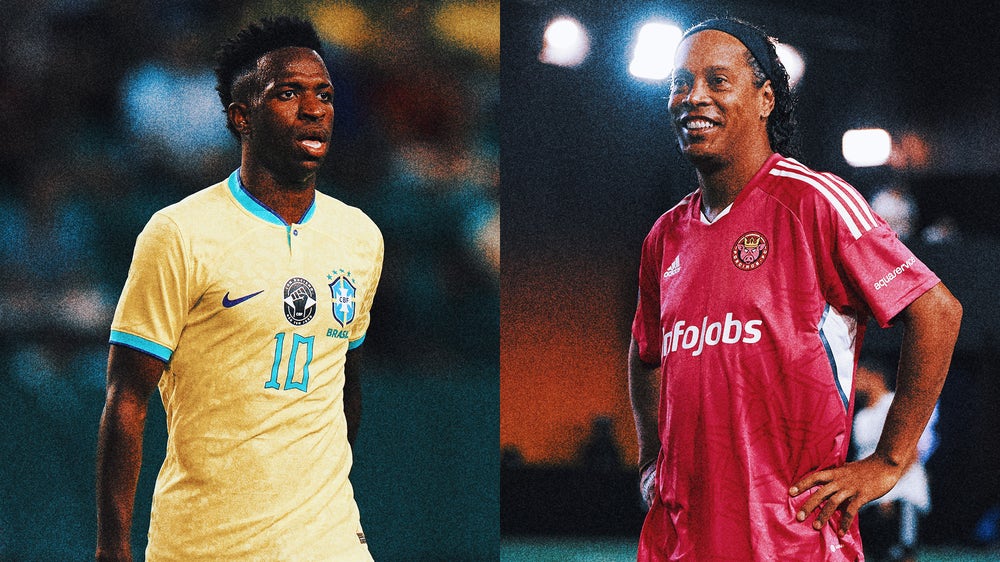 Watch Ronaldinho turn back the clock with assist to Vinicius Jr. in charity match