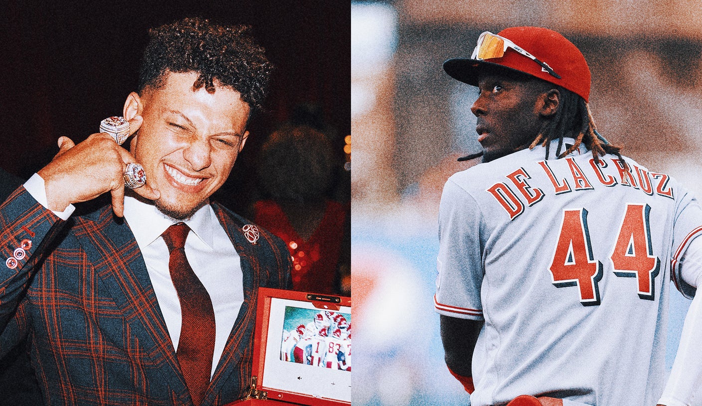 The story behind the jersey swap with Elly De La Cruz and Patrick Mahomes