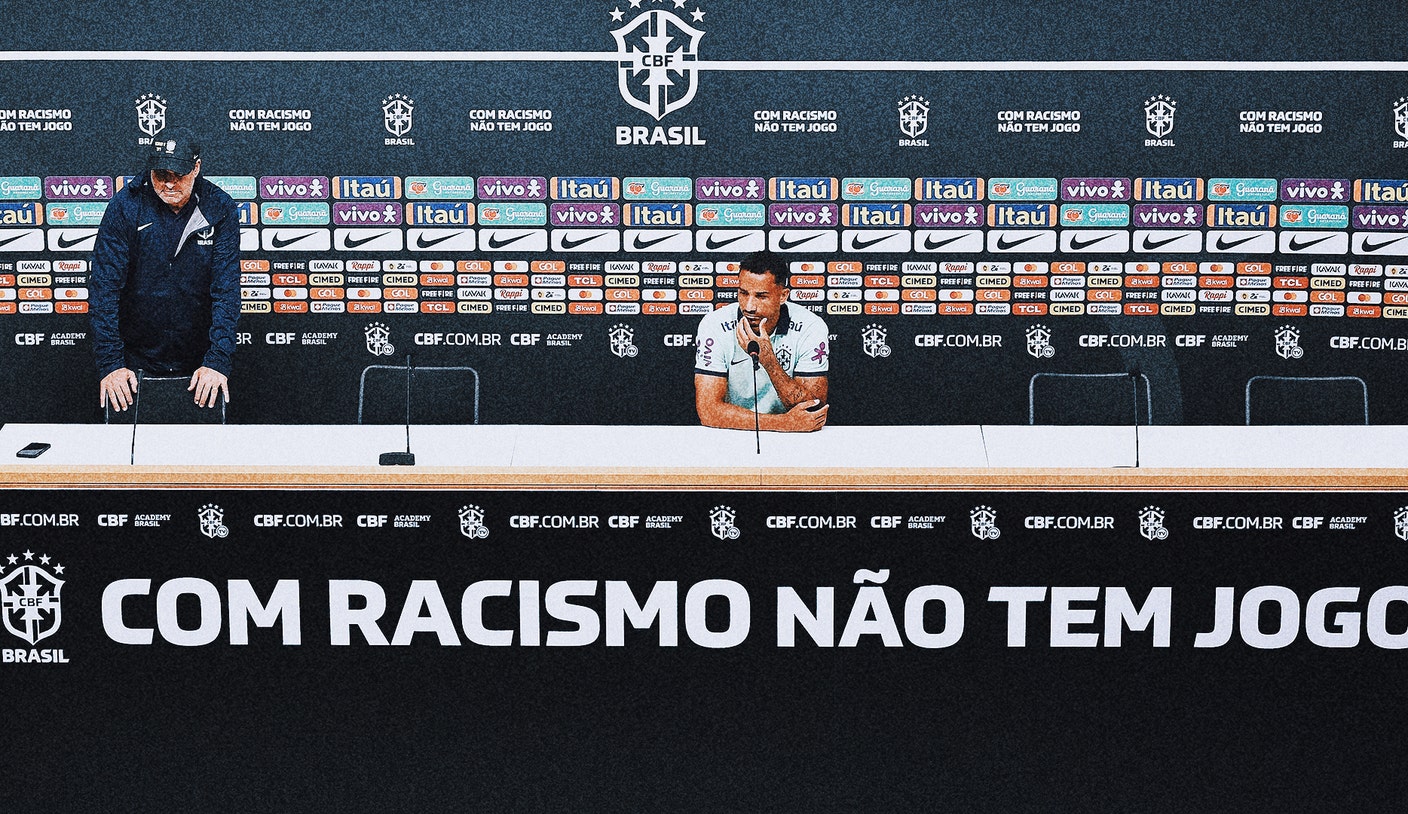 Vinícius and Brazil teammates wear black shirts in stand against racism