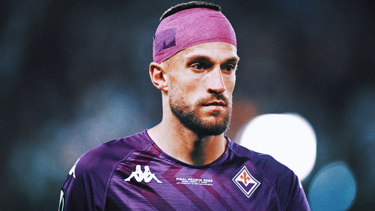 Fiorentina captain left bleeding from head by objects thrown by West Ham fans during final