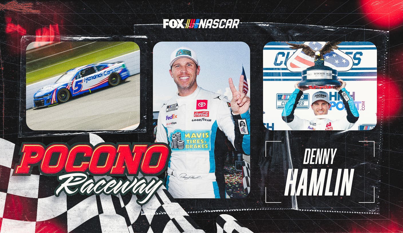NASCAR takeaways: Denny Hamlin’s late bump leaves Kyle Larson fuming at Pocono